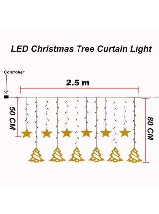 Светодиодная LED гирлянда 2.5 м Елочки и Звезды YS - 84014